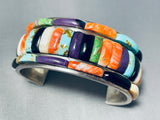 Native American Important Vintage Carlos Eagle Turquoise Sterling Silver Bracelet-Nativo Arts
