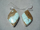 Stunning Navajo #8 Turquoise Mine Sterling Silver Earrings Native American-Nativo Arts
