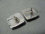 Striking Vintage Navajo Betty Smith Sterling Silver Native American Earrings-Nativo Arts