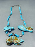 Native American Completely Hand Carved Turquoise Zuni Sterling Silver Heishi Necklace-Nativo Arts