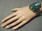 Lakes Of Turquoise Vintage Native American Navajo Sterling Silver Bracelet-Nativo Arts