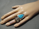 Amazing Vintage Native American Navajo Old Kingman Sterling Silver Kachina Ring-Nativo Arts