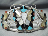 Exquisite Zuni Turquoise Sterling Silver Butterfly Bracelet Native American-Nativo Arts