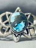 Rare Mine Vintage Native American Navajo Morenci Turquoise Sterling Silver Bracelet-Nativo Arts