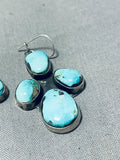 Turquoise Cross Vintage Native American Navajo Sterling Silver Earrings-Nativo Arts