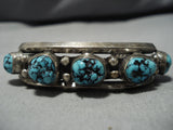 Marvelous Vintage Navajo Turquoise Sterling Silver Native American Bracelet Old-Nativo Arts
