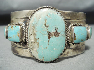 Rare Virgil Begay Vintage Native American Navajo Easter Blue Turquoise Sterling Silver Bracelet-Nativo Arts