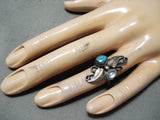 Wonderful Vintage Native American Navajo Turquoise & Mop Sterling Silver Ring Old-Nativo Arts