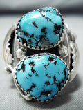 Signed Navajo Native American Sleeping Beauty Turquoise Sterling Silver Ring-Nativo Arts