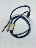 Childs Kid Vintage Native American Navajo Bab Turquoise Sterling Silver Bolo Tie-Nativo Arts