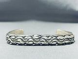 Swirling Sun Works Vintage Native American Navajo Sterling Silver Bracelet-Nativo Arts