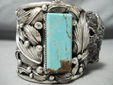 Heavy Buffalo 200 Grm Native American Buffalo Turquoise Sterling Silver Bracelet-Nativo Arts