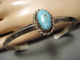 Fabulous Vintage Native American Navajo Domed Turquoise Sterling Silver Bracelet Old-Nativo Arts
