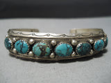 Astounding Vintage Native American Navajo Spiderweb Turquoise Sterling Silver Bracelet Old-Nativo Arts