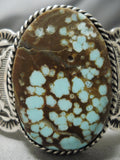 Opulent Vintage Native American Navajo #8 Turquoise Sterling Silver Bracelet Cuff Old-Nativo Arts