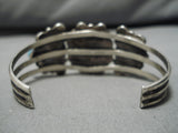 Stunning Vintage Native American Navajo Turquoise Cluster Sterling Silver Bracelet Cuff-Nativo Arts
