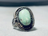 Unbelievable Vintage Native American Navajo Domed Turquoise Sterling Silver Ring-Nativo Arts