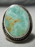 Outstanding Vintage Native American Navajo Royston Turquoise Sterling Silver Ring Old-Nativo Arts