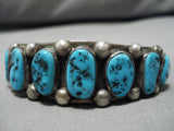 Important Vintage Native American Navajo Tom Moore Turquoise Sterling Silver Bracelet-Nativo Arts