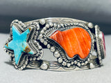 Star And Bear Vintage Southwest Sterling Silver Turquoise Bracelet-Nativo Arts