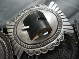 Old And Detailed!! Vintage Native American Navajo Repoussed Sterling Silver Concho Belt-Nativo Arts