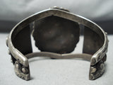 Vivid Museum Vintage Native American Navajo Morenci Turquoise Sterling Silver Bracelet-Nativo Arts