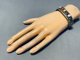 Elevated Detailed Vintage Native American Navajo Turquoise Sterling Silver Bracelet-Nativo Arts