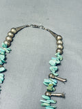 Glorious Vintage Native American Navajo Royston Turquoise Sterling Silver Squashblossom Necklace-Nativo Arts