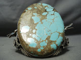 Native American One Of The Biggest Ever #8 Turquoise Hummingbvird Sterling Silver Bracelet-Nativo Arts