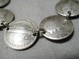Unique Vintage Navajo Mercury Dimes Sterling Silver Bracelet Native American Old-Nativo Arts