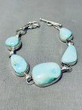 Superior Vintage Native American Navajo 5 Royston Turquoise Sterling Silver Bracelet-Nativo Arts