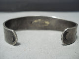 Early 1900's Hand Ooled Vintage Native American Navajo Coin Silver Bracelet Cuff Old-Nativo Arts