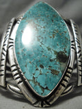 Towering Massive Vintage Native American Navajo Spiderweb Turquoise Sterling Silver Bracelet Old-Nativo Arts