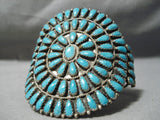 Important Vintage Native American Navajo Larry Moses Begay Turquoise Sterling Silver Bracelet-Nativo Arts
