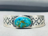 Important Vintage Native American Navajo Jeanette Dale Turquoise Sterling Silver Bracelet-Nativo Arts