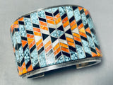 One Of The Most Intricate Ever Vintage Native American Navajo Turquoise Sterling Silver Bracelet-Nativo Arts