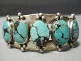 Authentic Vintage Native American Navajo Old Crow Springs Turquoise Sterling Silver Bracelet-Nativo Arts