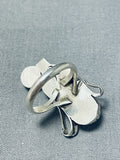 Outstanding Native American Navajo Kingman Turquoise Sterling Silver Corn Ring-Nativo Arts