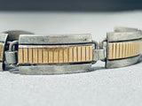 Phenomenal Nez Family Vintage Native American Navajo 14k Gold Sterling Silver Bracelet-Nativo Arts