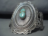 Amazing Native American Navajo 8 Turquoise Sterling Silver Huge Bracelet-Nativo Arts