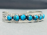 Native American Important Vintage Old Morenci Turquoise Sterling Silver Bracelet-Nativo Arts