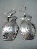 Marvelous Vintage Native American Navajo Sterling Silver Wedding Vase Earrings Old-Nativo Arts
