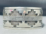 Ricky Martinez Signed Magnificent Vintage Native American Navajo Sterling Silver Bracelet-Nativo Arts