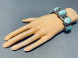 Intriguing Vintage San Felipe Carico Lake Turquoise Sterling Silver Bracelet-Nativo Arts