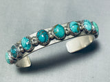 Important Vintage Native American Navajo Domed Turquoise Sterling Silver Bracelet-Nativo Arts