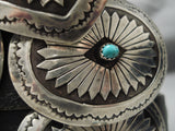 One Of Best Vintage Native American Navajo Turquoise Sterling Silver Hat Concho Belt Old-Nativo Arts