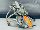One Of The Most Funky Vintage Native American Navajo Turquoise Sterling Silver Bracelet-Nativo Arts
