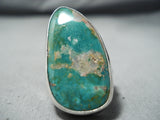 Huge Vintage Native American Navajo Royston Turquoise Sterling Silver Ring Old-Nativo Arts