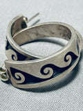 More Rare Vintage Native American Hopi Sterling Silver Wave Earrings-Nativo Arts