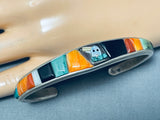 Ghost Inlay Extremely Rare Vintage Native American Navajo Turquoise Sterling Silver Bracelet-Nativo Arts